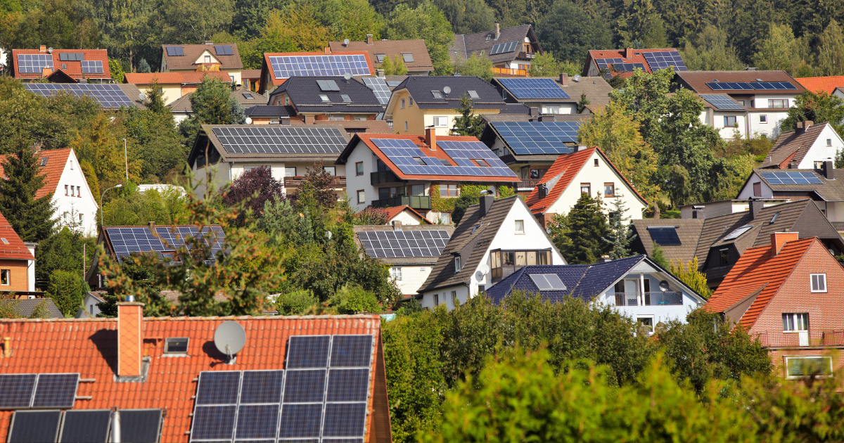 Solar panels on residential buildings